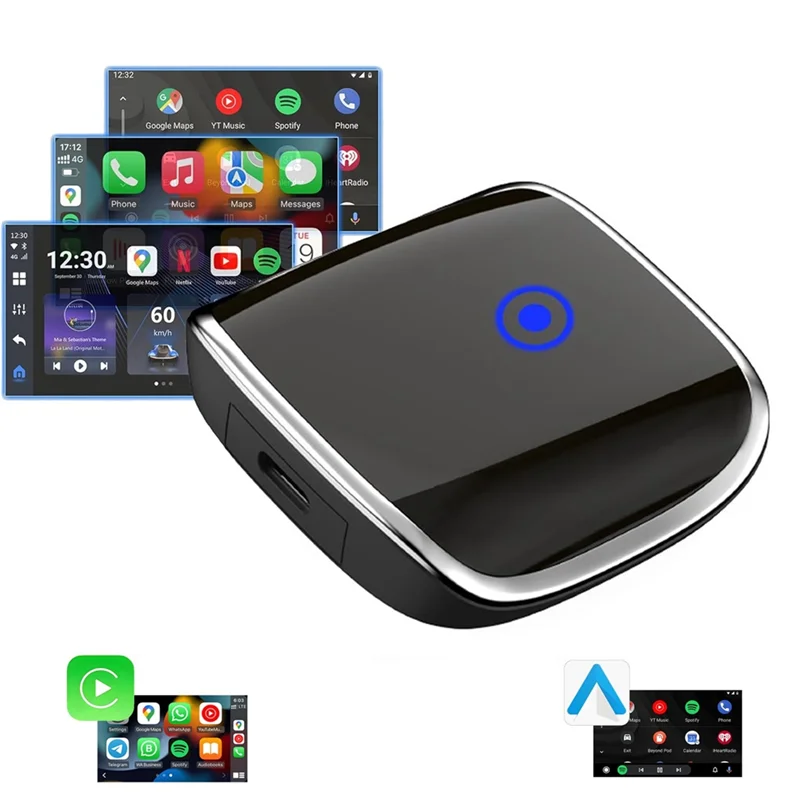 Exquisite Wireless Carplay Android Auto Adapter, Wireless 2 In 1 Dongle Convert Wired Android Auto/Carplay To Wireless