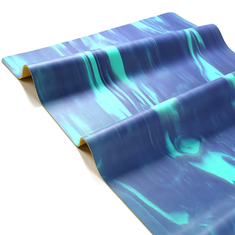 Norwegian Aurora, Frosted Reinforcement, Artistic Natural Rubber Yoga Mat, Wet and Dry Non-Slip Lengthened and Widened 5.5mm