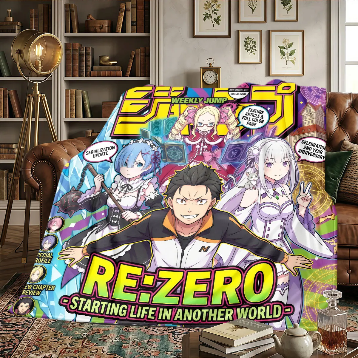 Re Zero Patterns Home Blanket Suitable For All Seasons for Naps Beds Warmth and Comfort Holiday Present -HE69