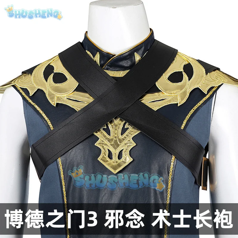 The Dark Urge Cosplay Costume Balder Gate 3 Male Men Fantasy Belt Robe Pants Outfits Halloween Roleplay Carnival Party Suit