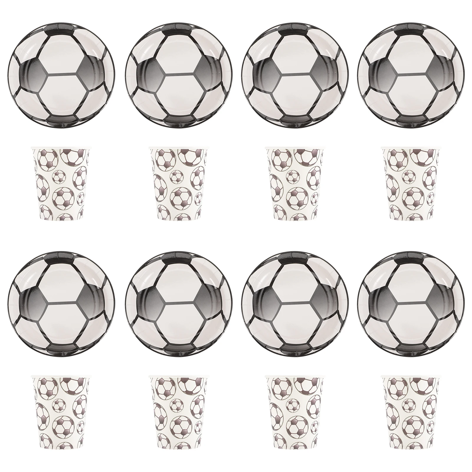 

Disposable Paper Plates Cups Soccer Theme Party Supplies Birthday Dinnerware Kit Decorations Football Party Favors