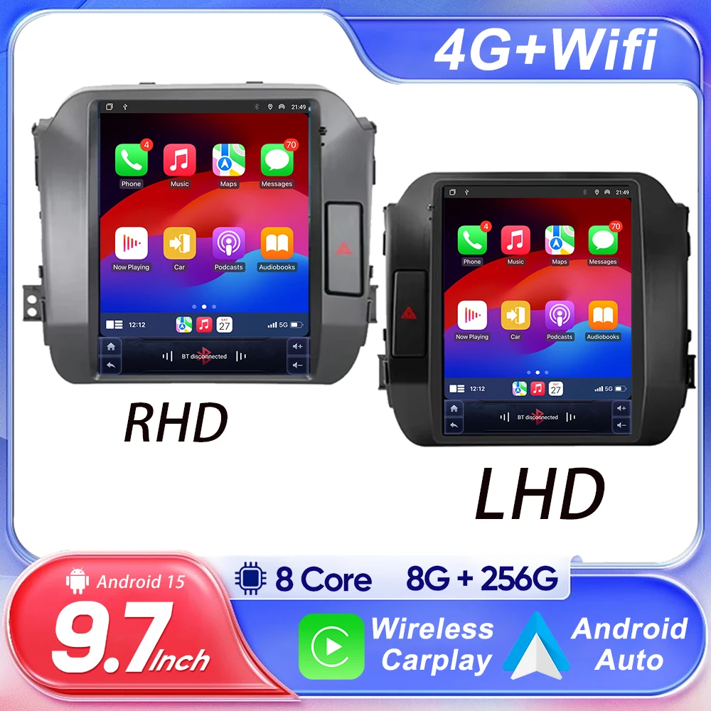 Rádio automotivo android 15 de 9.7 polegadas, para kia sportage 3 sl 2010-2016, estilo dvd, reprodutor de vídeo multimídia, 2 din, android, carplay, gps, wi-fi