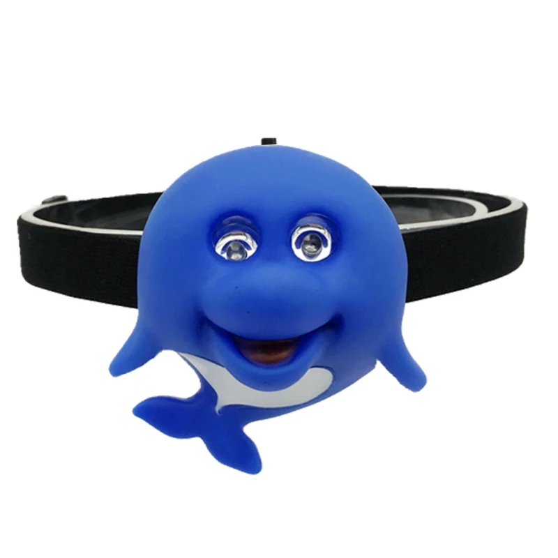 2022 New Child's Headlight with Headband Cartoon Animal Headlamp SOS Flashlight Kids Gift