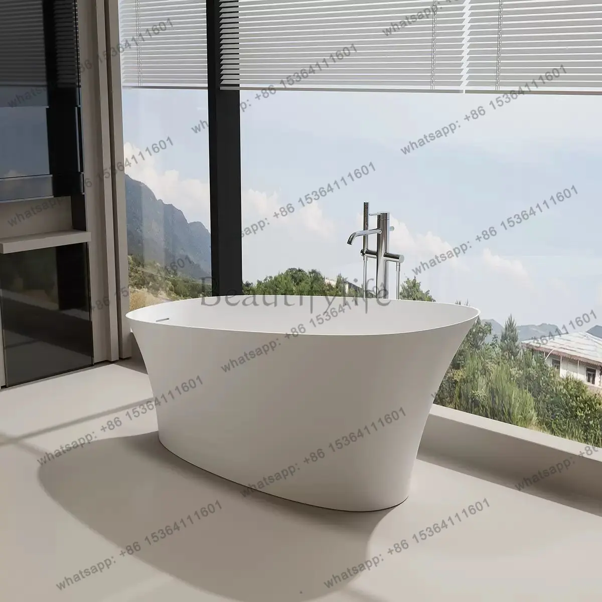 Artificial stone bathtub Home Hotel B & B irregular freestanding integrated bathtub