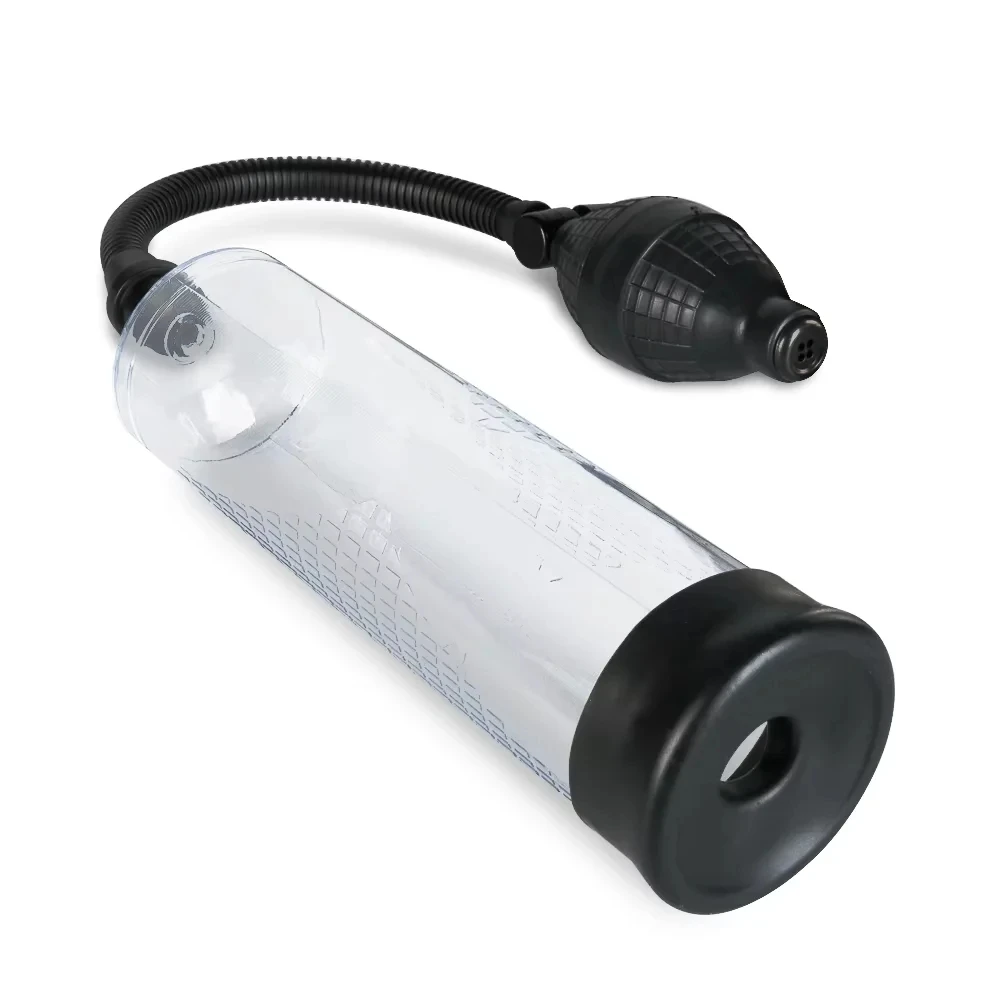 Adult Suction Trainer with Clear Measuring Cylinder Portable Manual Male Vacuum Pump Kit Flexible Hose and 3 Comfort Rings 18+