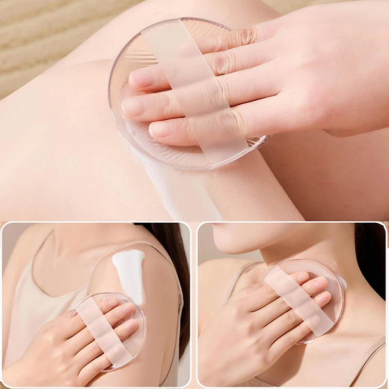 Soft Silicone Gel Powder Puff Sponge For Body Lotion Face Foundation Transparent No Powder Eating Powder Puff Applicator Tools