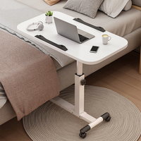 Adjustable Laptop Desk 360° Rotating Tabletop Mobile Stand Overbed Table Standing Rolling Study Table Computer Workstation