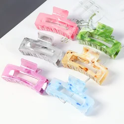 Fashion Hair Clips for Women Plastic Hair Claw Colorful Marbling Square Hair Clip Girls Claw Clip Hair Accessories 2022 New