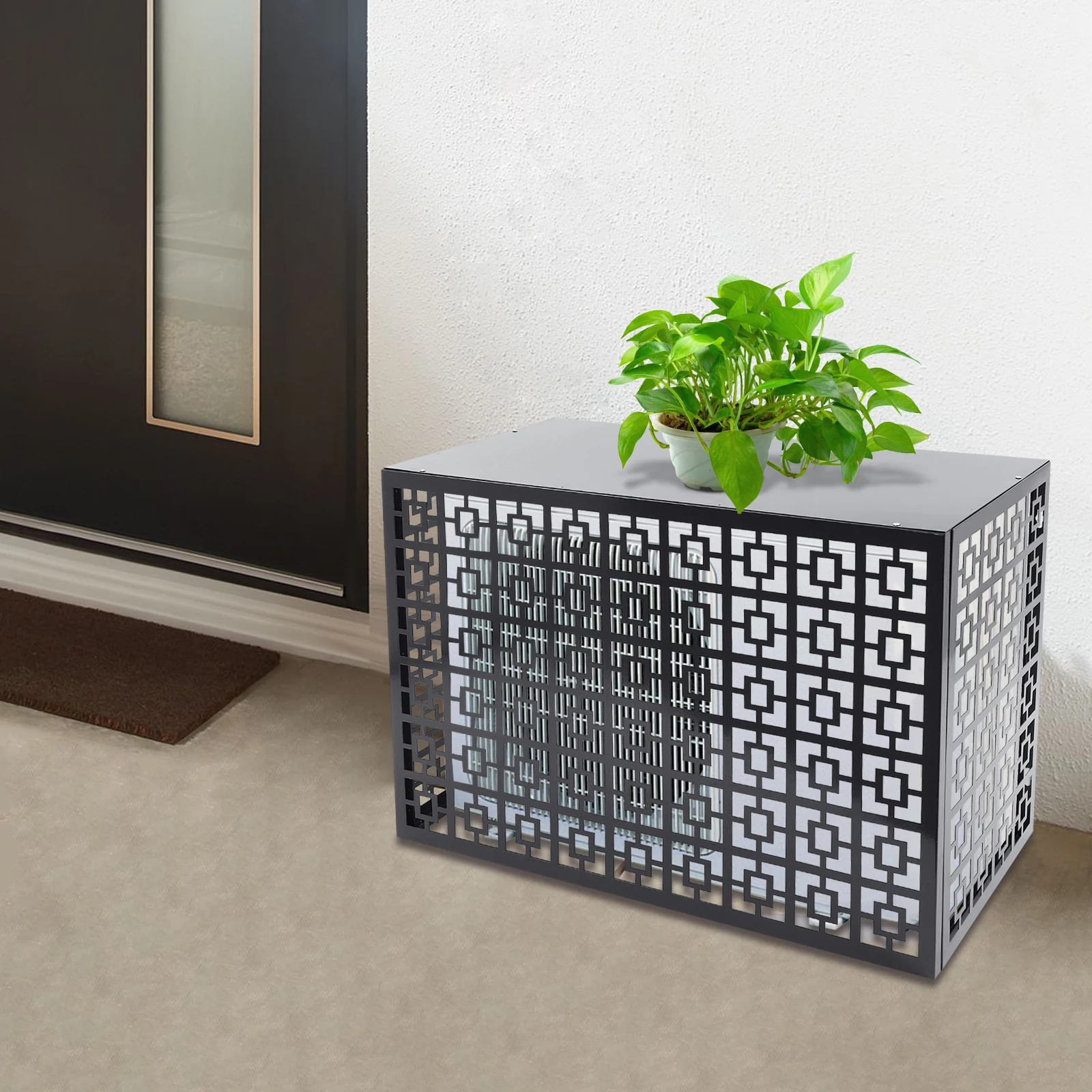 Dunkelgrauer Klimaanlagenzaun mit mehreren Szenen (AC-Schutz-/Blechzaun-/Poolenausrüstungszaun) – 43,3121,6531,5 Zoll Außengröße