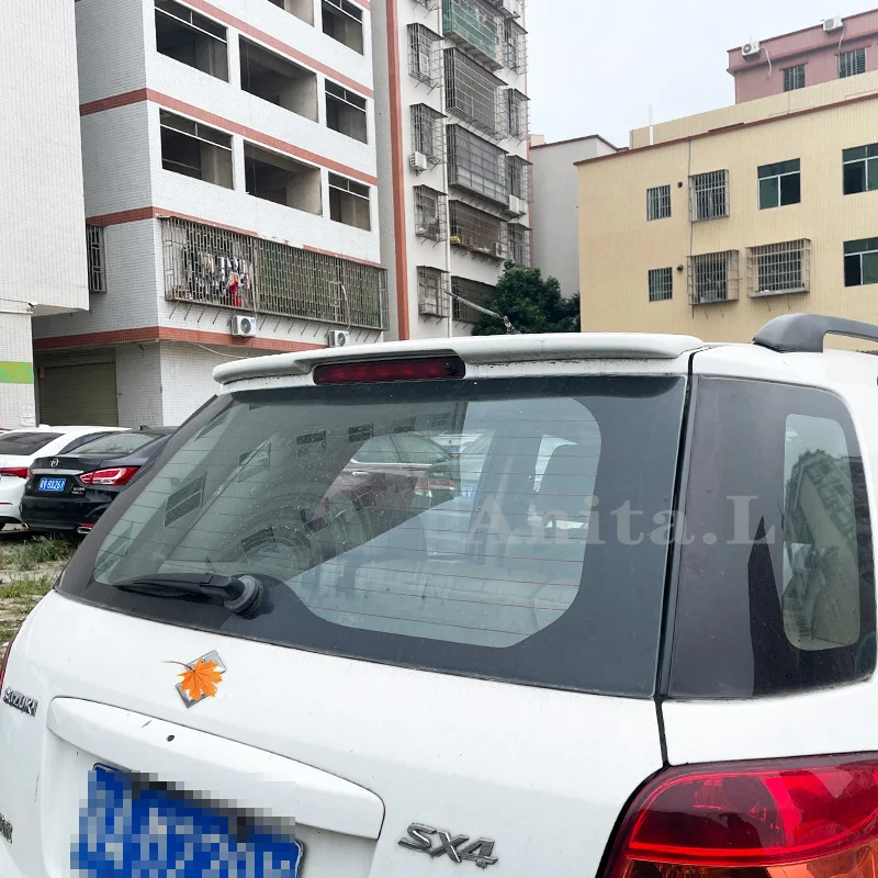 Dla Suzuki SX4 Spoiler 2008-2014 tylny Spoiler dachowy plastik ABS niepomalowany kolor podkładu samochód tylna tylna owiewka Body Kit akcesoria