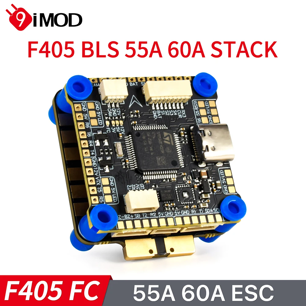 

9IMOD F405 Flight Stack F405 Управление полетом 55A/60A ESC 3-6S Lipo 30,5x30,5 мм ICM42688 Гироскоп для дистанционного управления FPV Racing Drone