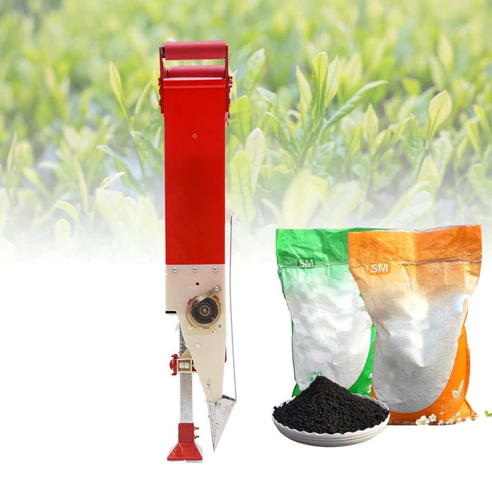 Manual Single Barrel Fertilizer Applicator Adjustable Handheld Fertilizer Applicator 6-8 Acres Vegetable Garden Fertilizer Tool