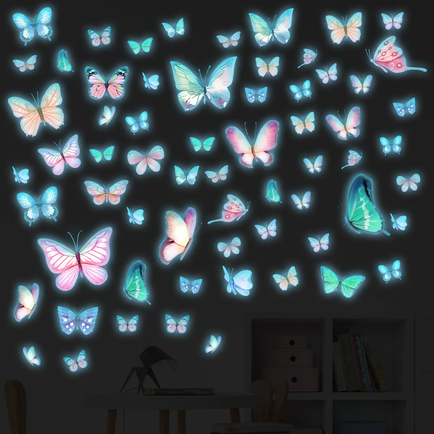 Luminous Butterfly Wall Stickers Glow In The Dark Colorful Butterflies Glowing Wall Decals Bedroom Living Room Home Decoration