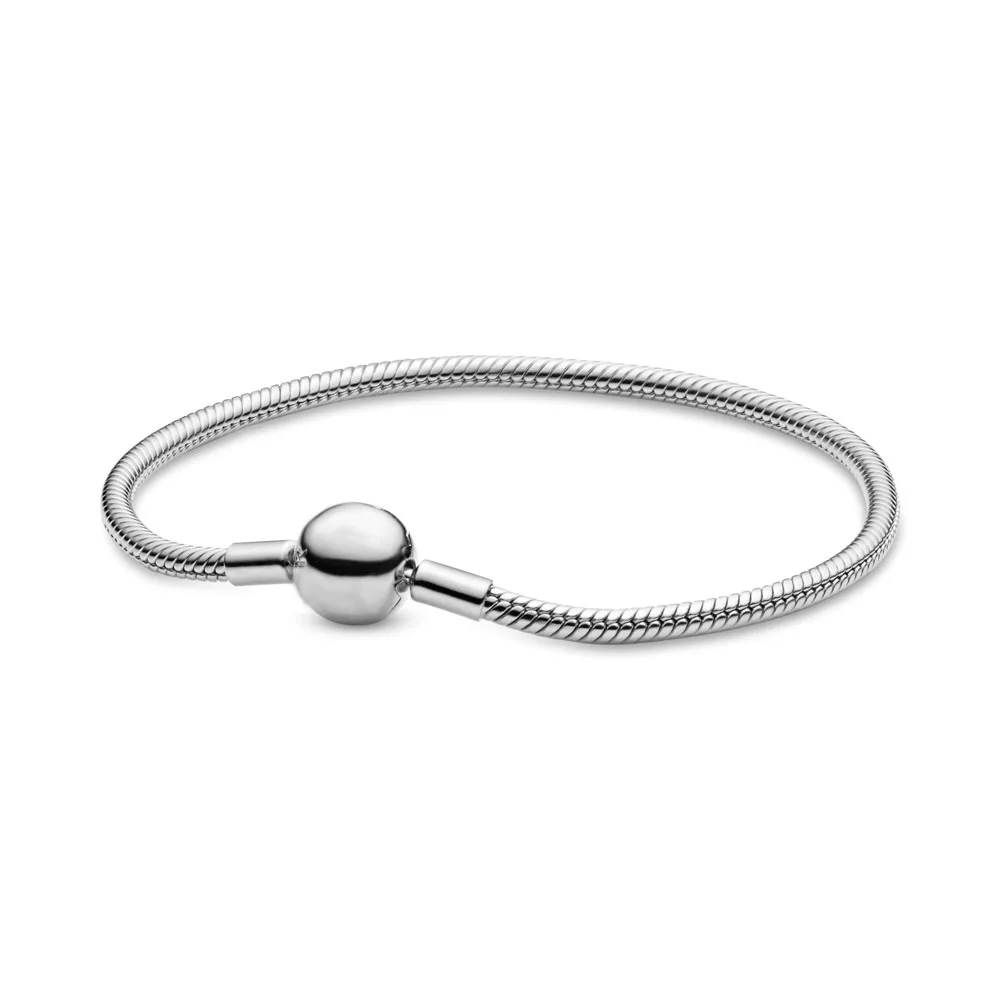 Vendita calda 100% 925 sterling silver originale lucido zircone cuore braccialetto di osso di serpente di lusso donne fascino gioielli fai da te regalo squisito