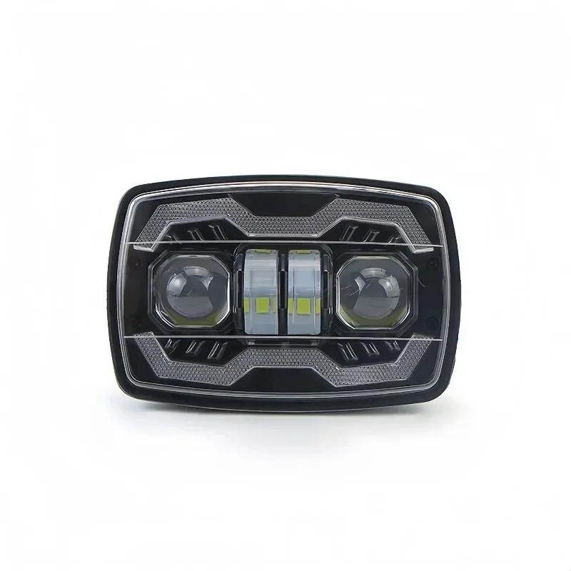 Faro LED para Motocicleta, 1 Unidad, 4 Pulgadas, Faro de Reequipamiento RGB con Ojo de Ángel, Lámpara de Trabajo para Coche, Bombilla de Faro con Indicadores de Luz Alta y Baja
