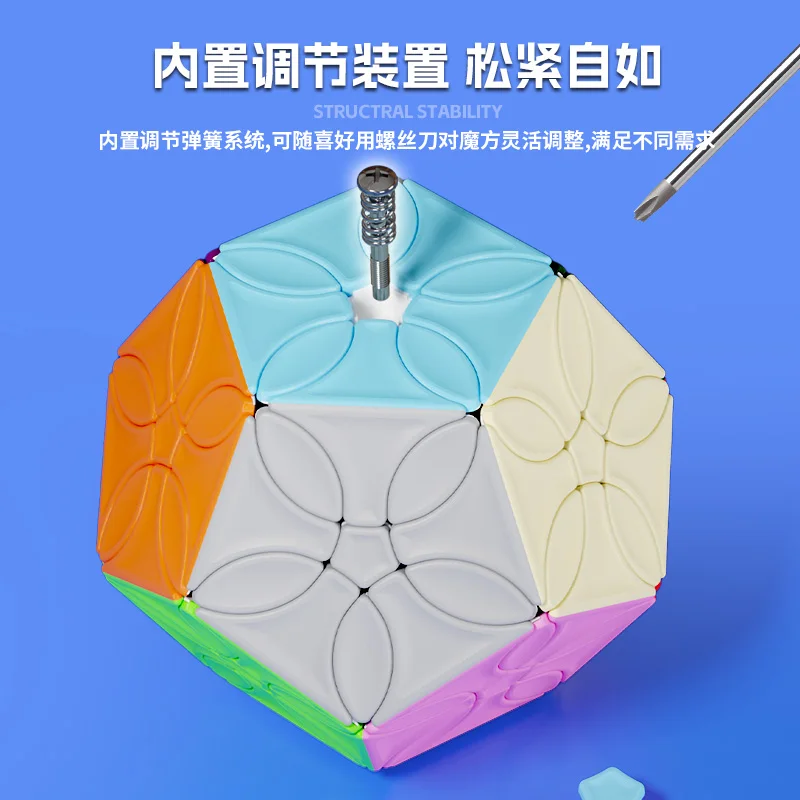 SengSou Blossoms Megaminx Kubus Kecepatan ShengShou Mainan Puzzle Kubus Ajaib Profesional Tanpa Stiker Hadiah Anak-anak