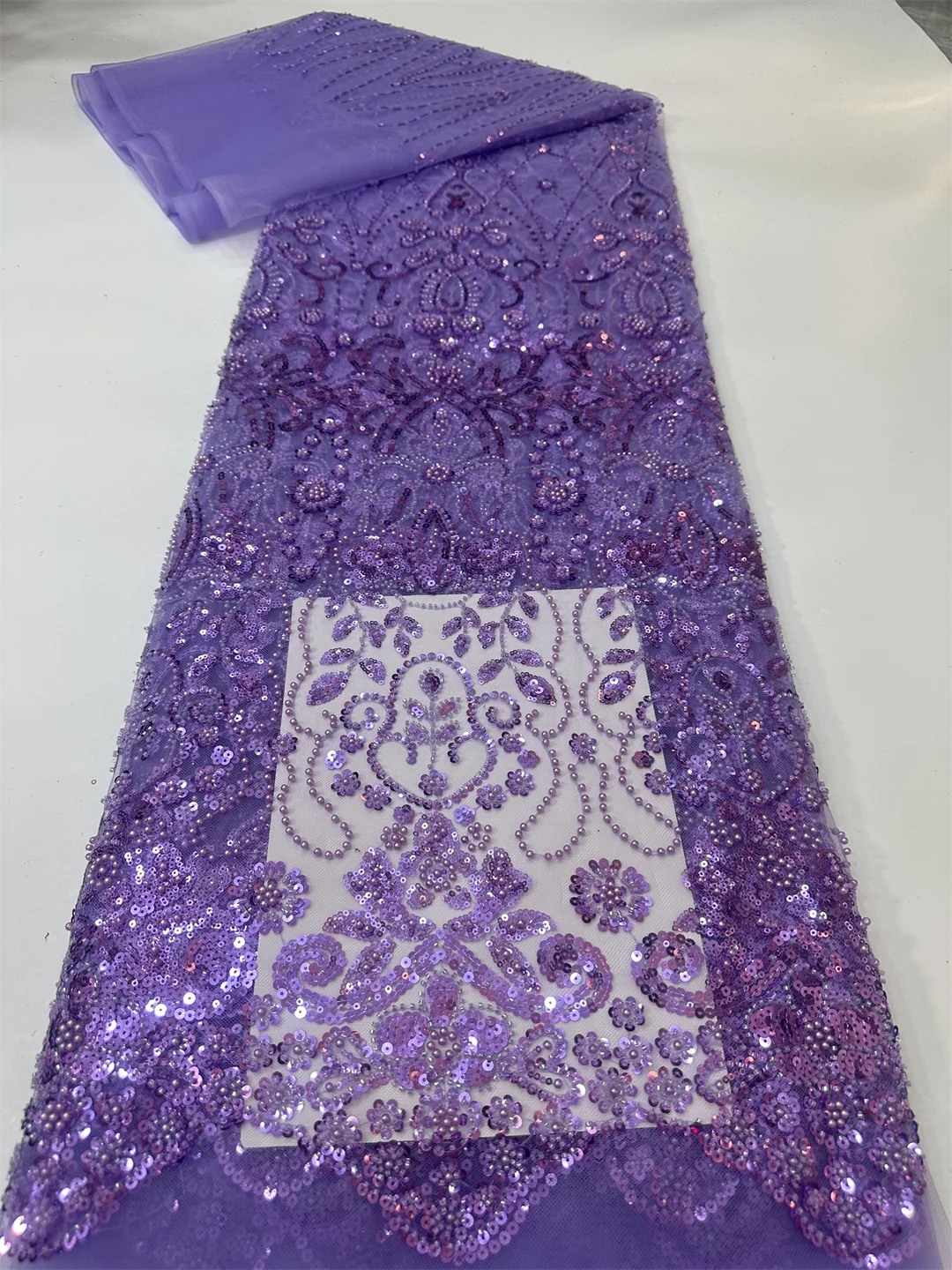 

Африканская кружевная ткань 2026, высокое качество, 5 ярдов, французская тюлевая кружевная ткань, нигерийская кружевная ткань с бисером для свадебного шитья