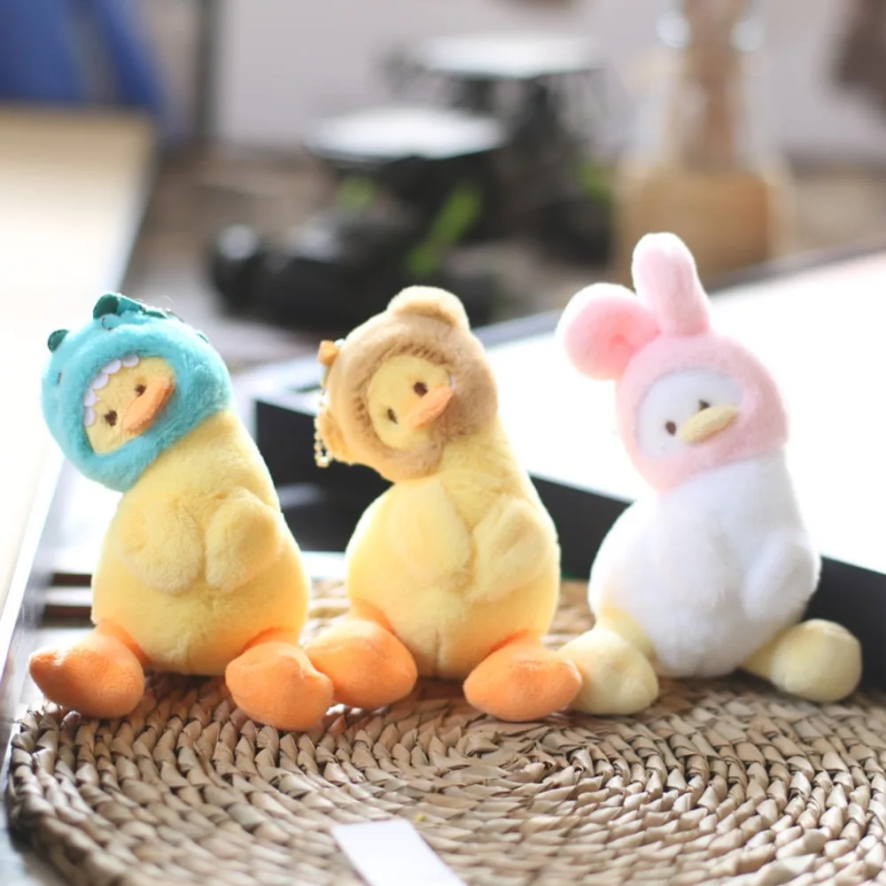 Kawaii Stuffed Plush Cartoon Yellow Duck Keychain Animals Creative Duck Bag Pendant Cute Soft Duck Doll Pendant