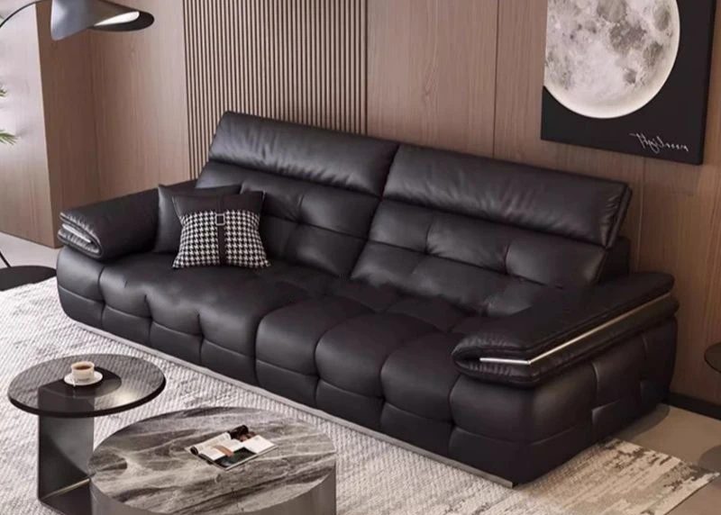 Minimalistisches Lawrence, Wohnzimmer, Ledersofa