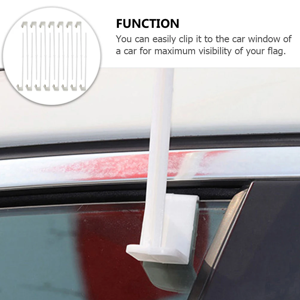 

15pcs Car Window Flagpole Adjustable Strong Vehicle Clips For Nation Flags Outdoor Travel Sucker Flag Pole Compact
