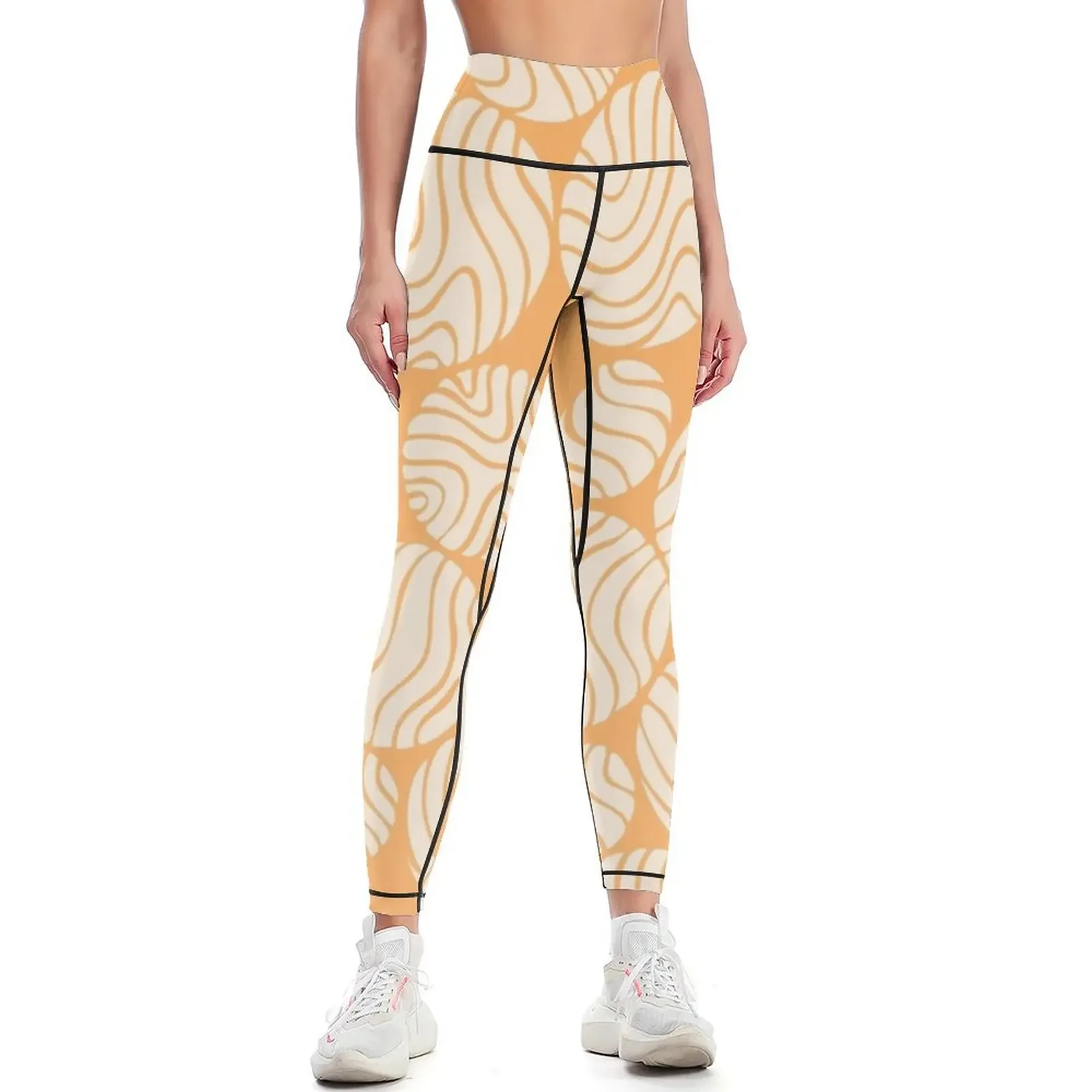 

Cotton Ball Flower Pattern Jolly Orange Color Design Leggings Clothing fitness Women's sports pants legging gym Womens Leggings