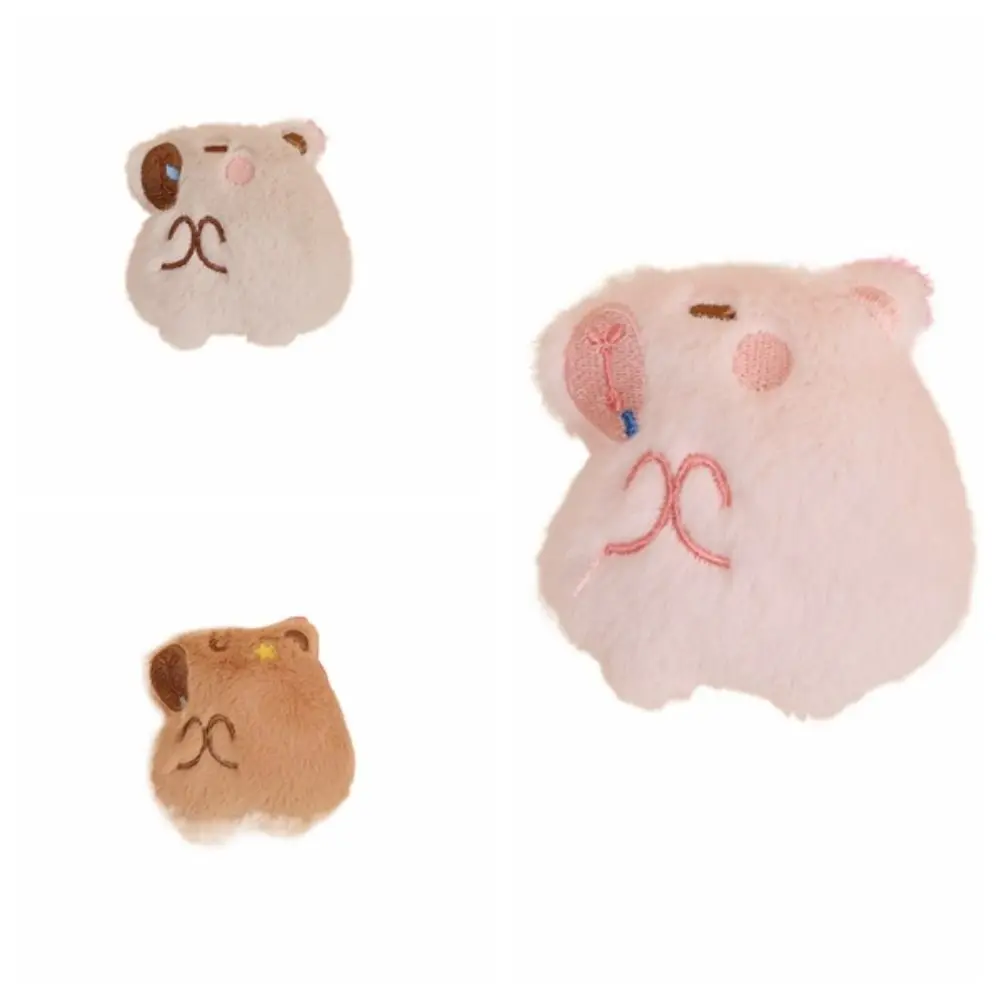 Cute Cartoon Capybara Plush Keychain Soft Toys Ball Chain Charms Plush Stuffed Guinea Pig Pendant Kids