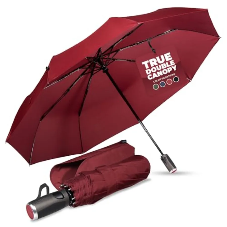 

Premium Travel Umbrella - Wdproof and Compact for Men and Women, Automatic Open Close, Fits Purse Laptop Bag or Backpack, Stron