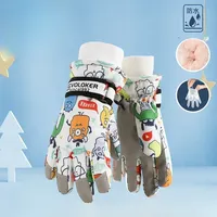 Children gloves Ski gloves Cartoon Warm  Adding velvet Cold and Waterproof kids winter gloves Kids Accessories for 4-12Y