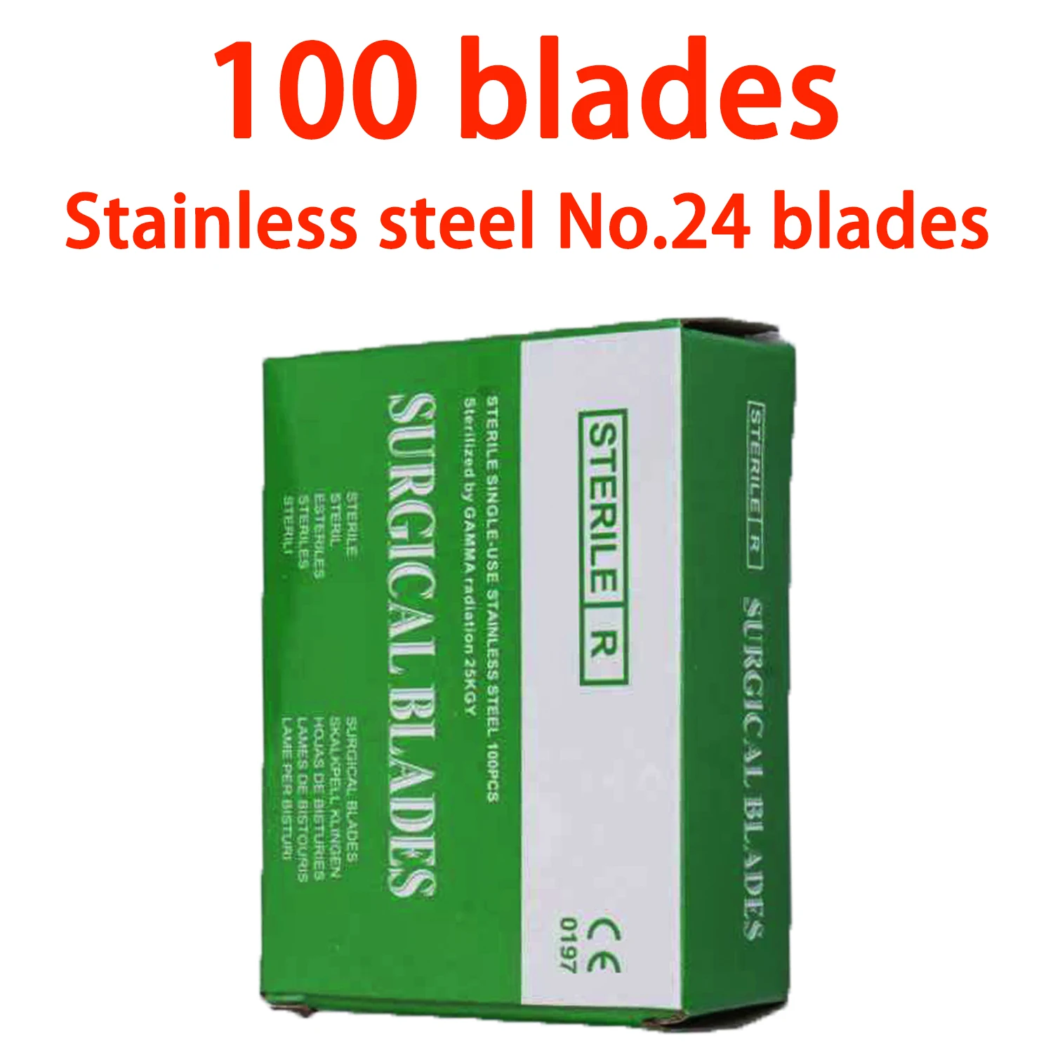 

100pcs of stainless steel No.24 blades