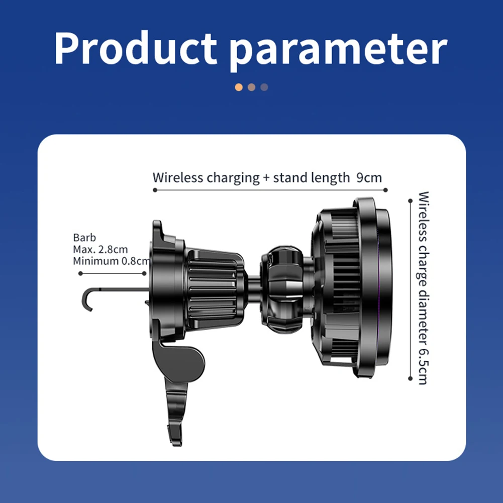 15 Вт магнитное охлаждение телефона автомобильное зарядное устройство беспроводная зарядка быстрое зарядное устройство автомобильный держатель телефона охлаждающее крепление для iPhone 16/15/14/13/12