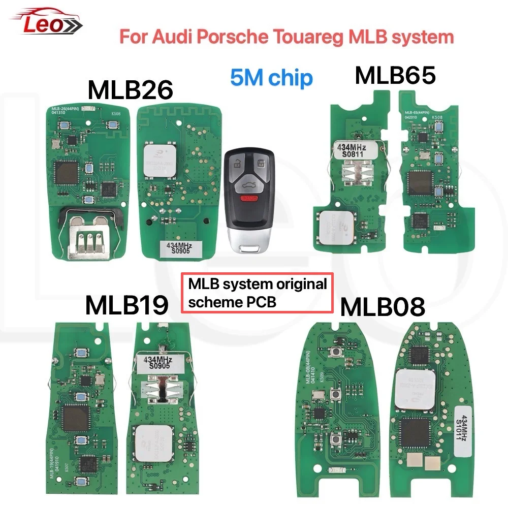 Leo KEYDIY MLB08 MLB26 MLB19 MLB65 Universal Smart Remote PCB 434MHz 5M For  Audi Porsche VW Bentley Touareg MLB systems