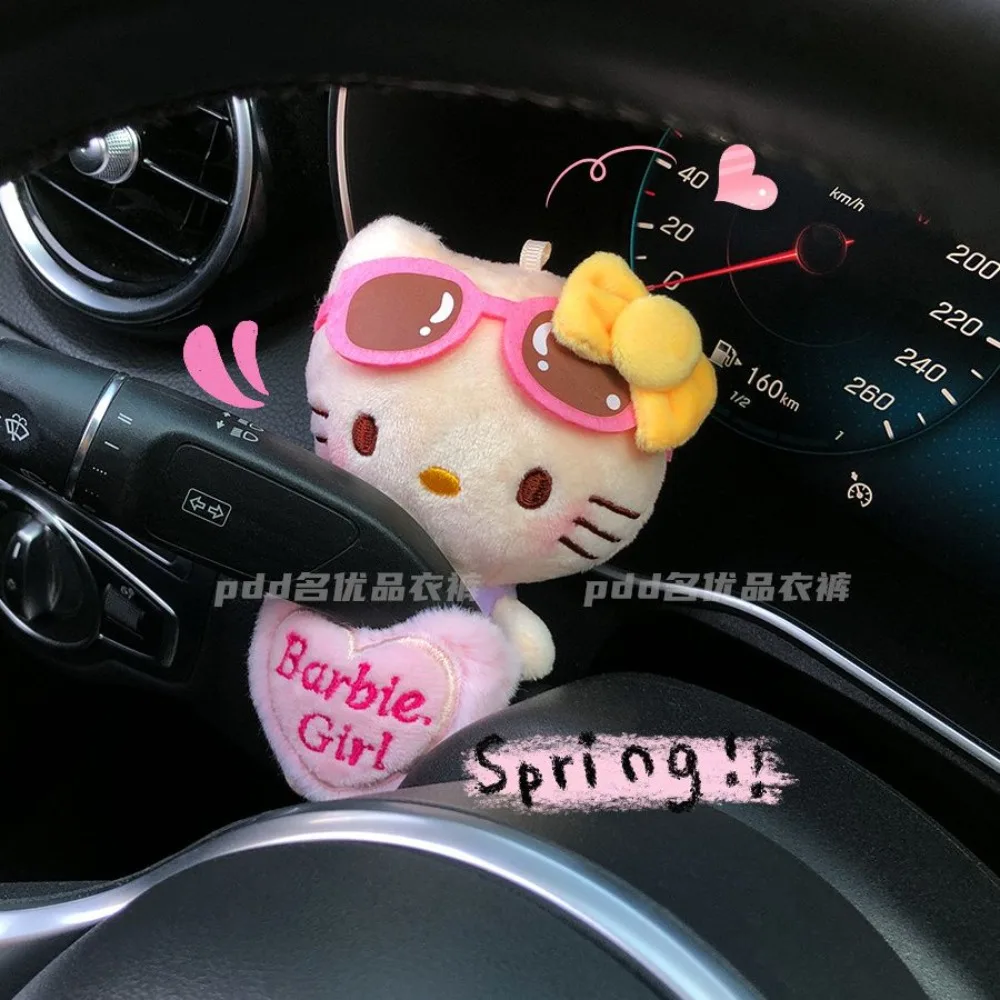 Hello Kitty-Embrayage de beurre de chat KT pour lunettes de soleil en peluche, essuie-glace de voiture, interrupteur de clignotant, décoration mignonne, accessoires intérieurs