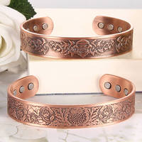 Copper Bracelet for Men 15mm Viking 99.99% Pure Copper Gift Arthritis Health 3500 Gauss Magnets Adjustable Size