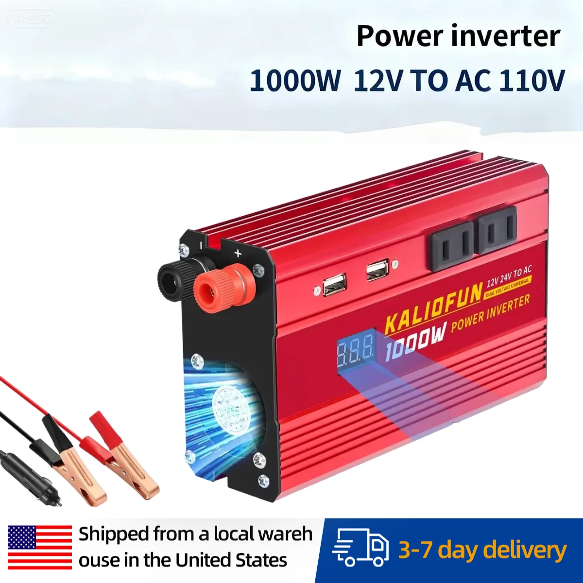 

KALIOFUN инвертор мощности 1000 Вт 2000 Вт 12 В 24 В универсальный модифицированный синусоидальный инвертор для использования на открытом воздухе и в офисе