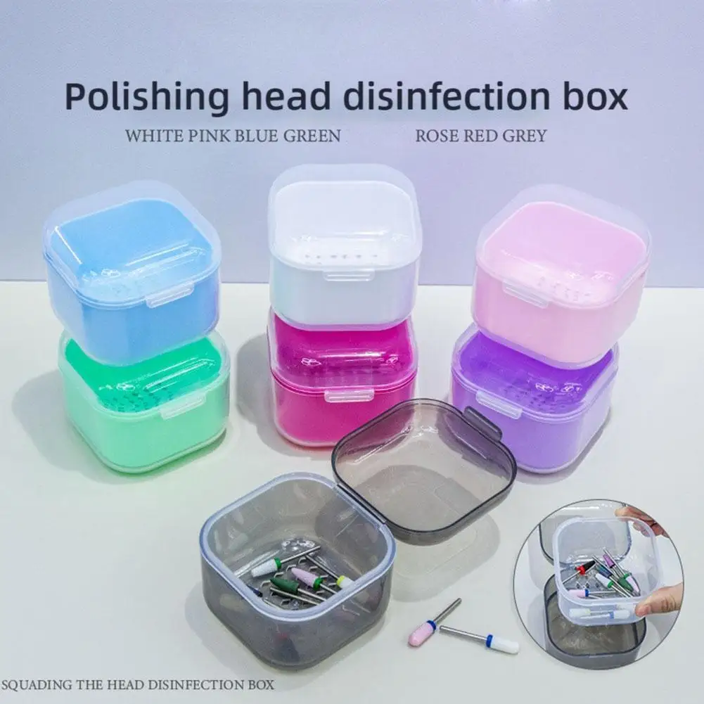 Portable Alcohol Disinfection Filter Cleaning Box Nail Art Drill Bits Grinding Head Disinfection Box Manicure Sterilization Tool