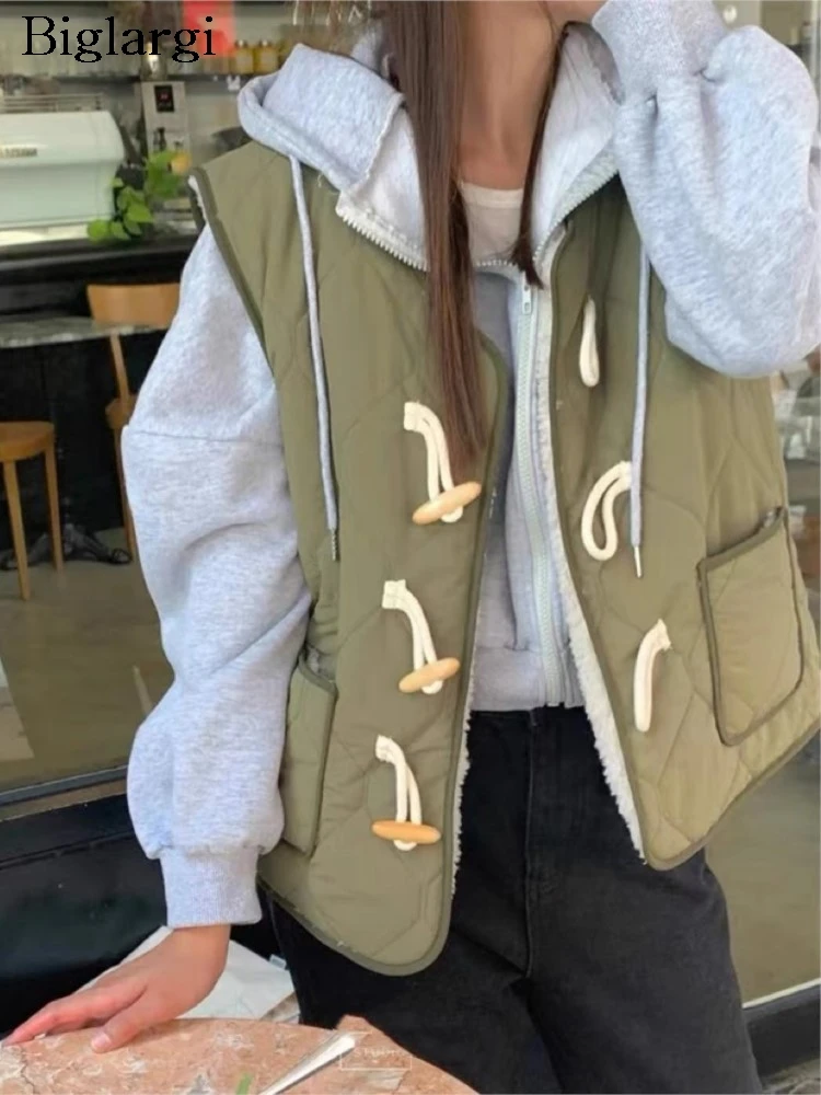 

Autumn Winter Reversible Lambswool Sleeveless Vests Coat Women Loose Casual Fashion Ladies Jackets Korean Style Woman Coats