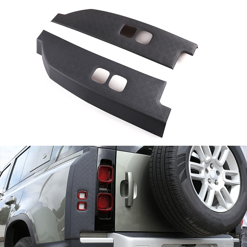 

1 Pair Car Rear Left & Right Tail Light Cover Trim Fit for Land Rover Defender 90 110 2020 2021 2022 2023 Black ABS