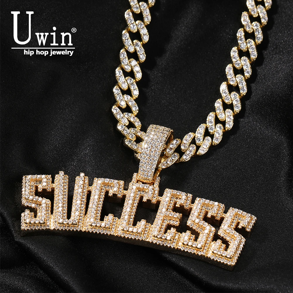 Uwin Success Pendant Savage Necklace Cubic Zirconia Micropave Charm Jewelry Women  Accessories Gifts