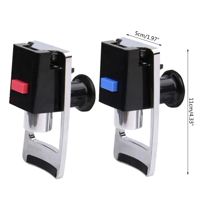 2 Pcs Replacement Faucet Spout for Water Dispenser with Two Water Valves Durable Blue and Red Pack Easy to Operate