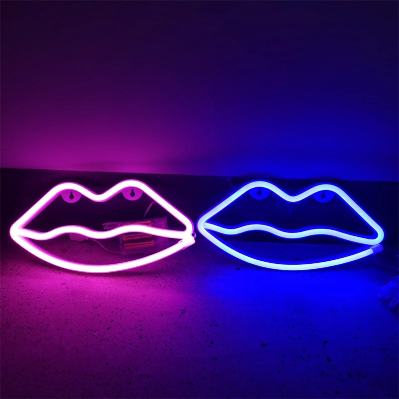 LED Mouth Neon Sign Light Festival Decoration Luminous Neon Lamp For Bedroom Living Room Party Home Decor Adult Kid Gift