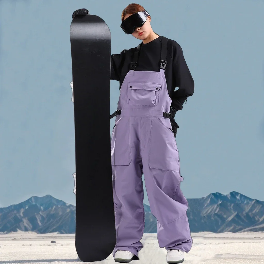 

2025 Winter Skiing Pants Windproof Snow Overalls Outdoor Sport Waterproof Clothes Women Loose Ski Trousers Snowboard Cargo Pants