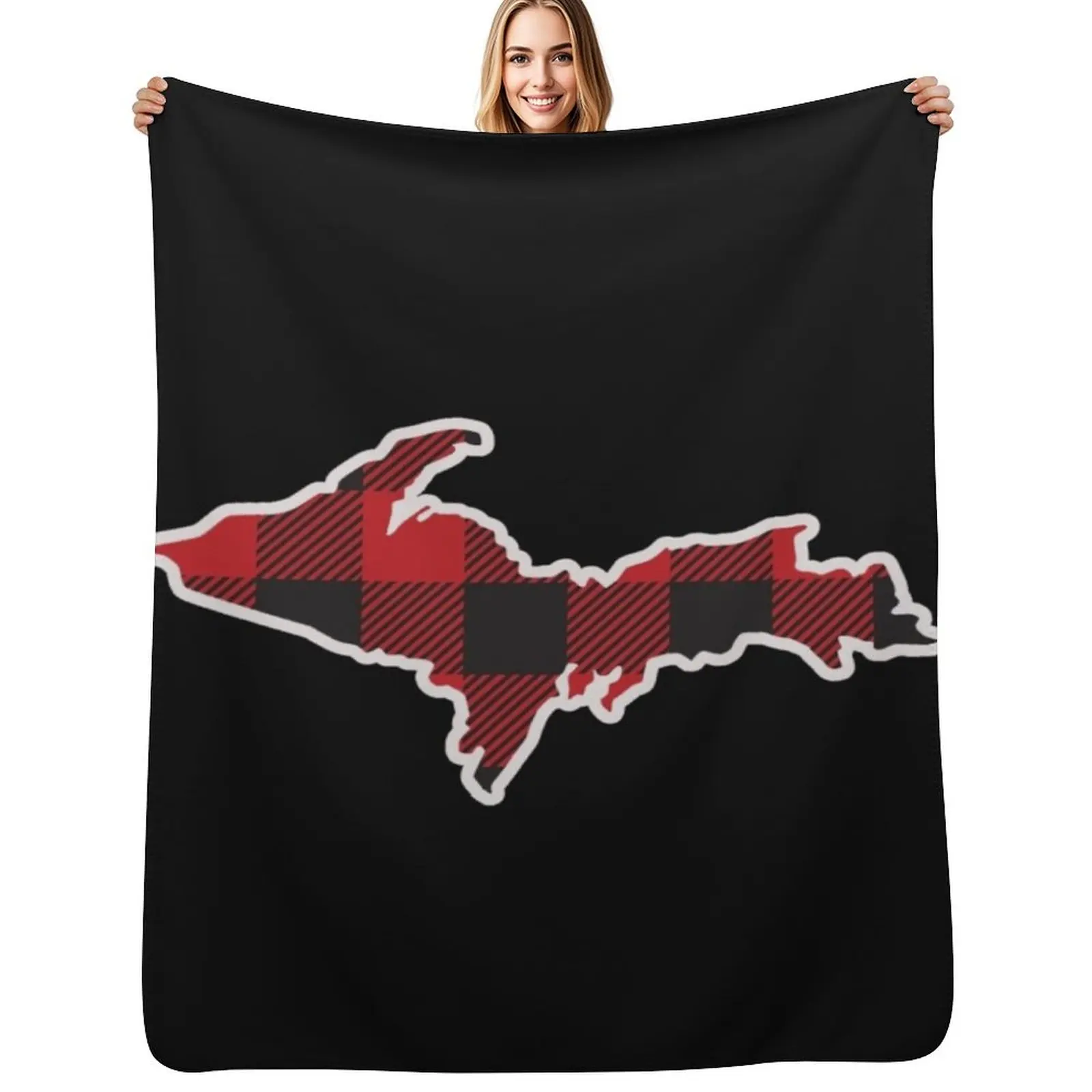 

Yooper Plaid Logo Throw Blanket halloween Soft Plush Plaid Soft Beds Flannel Blankets