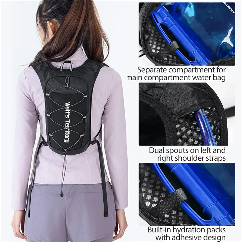 New Lightweight Hydration Backpack Multi Function Breathable Running Vest Backpack, Hydro Water Daypack for Cycling Hiking Rave