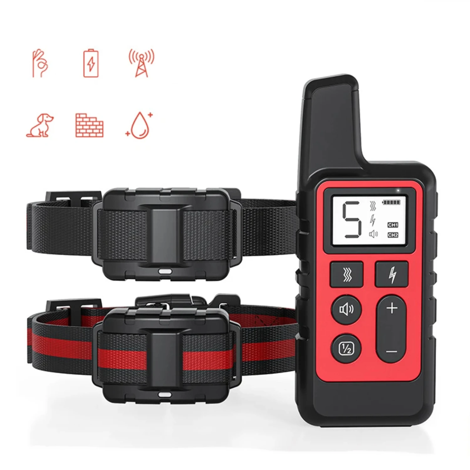 

Waterproof Dog Training Collar Pet 300m Remote Control Rechargeable Shock sound Vibration Anti-Bark for All Size dog