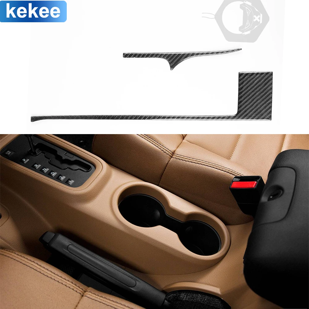 

For Jeep Wrangler JK 2011-2017 Manual Brake Console Cover Trim Strip Real Carbon Fiber Sticker Car Interior Moulding Accessories