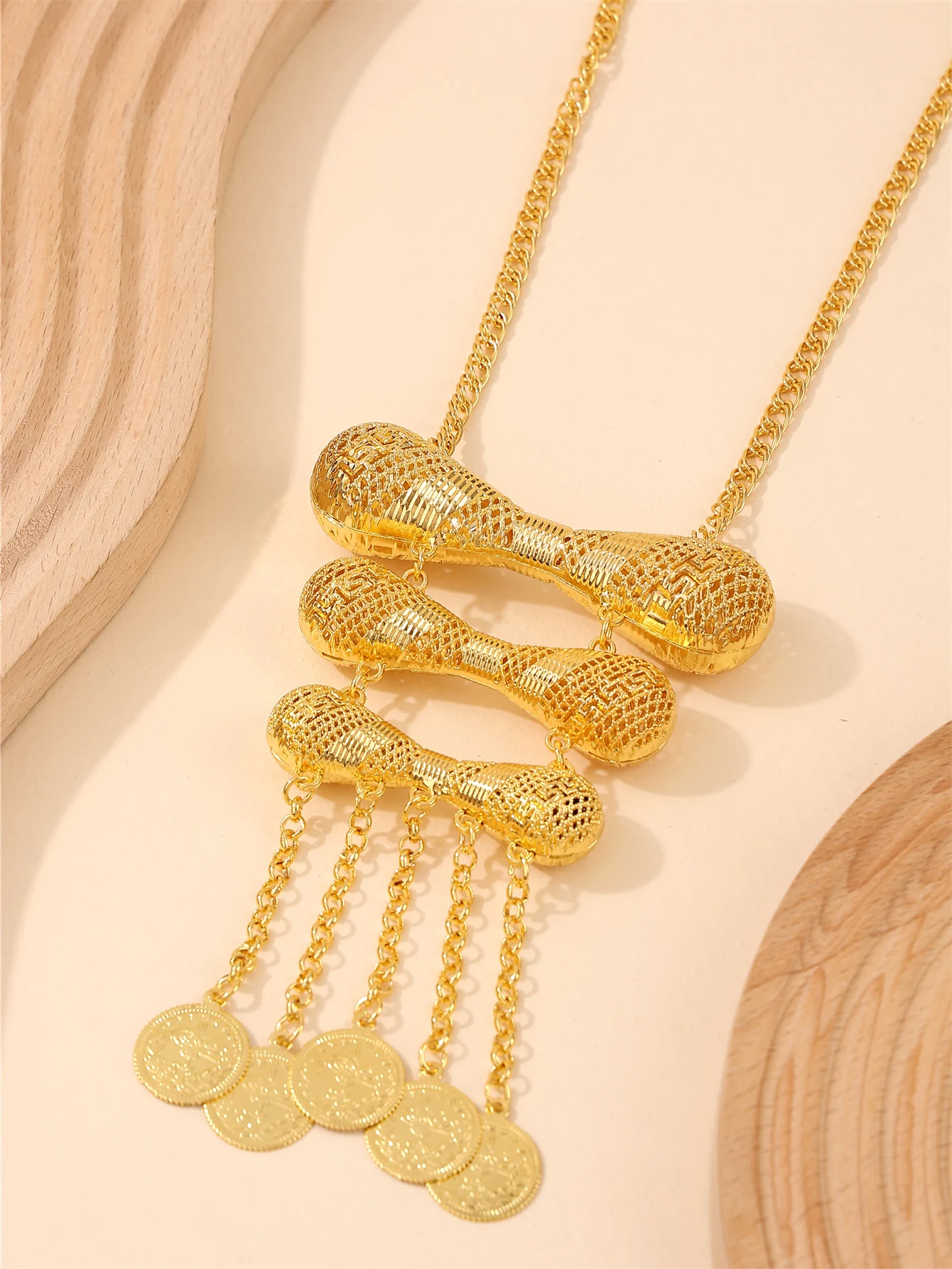 سلاسل جسم عباية للسيدات مطلية بالذهب عيار 22 قيراط - إكسسوارات فاخرة عتيقة، مجوهرات الزفاف/الزفاف/الحفلات/جالا/الأداء #4