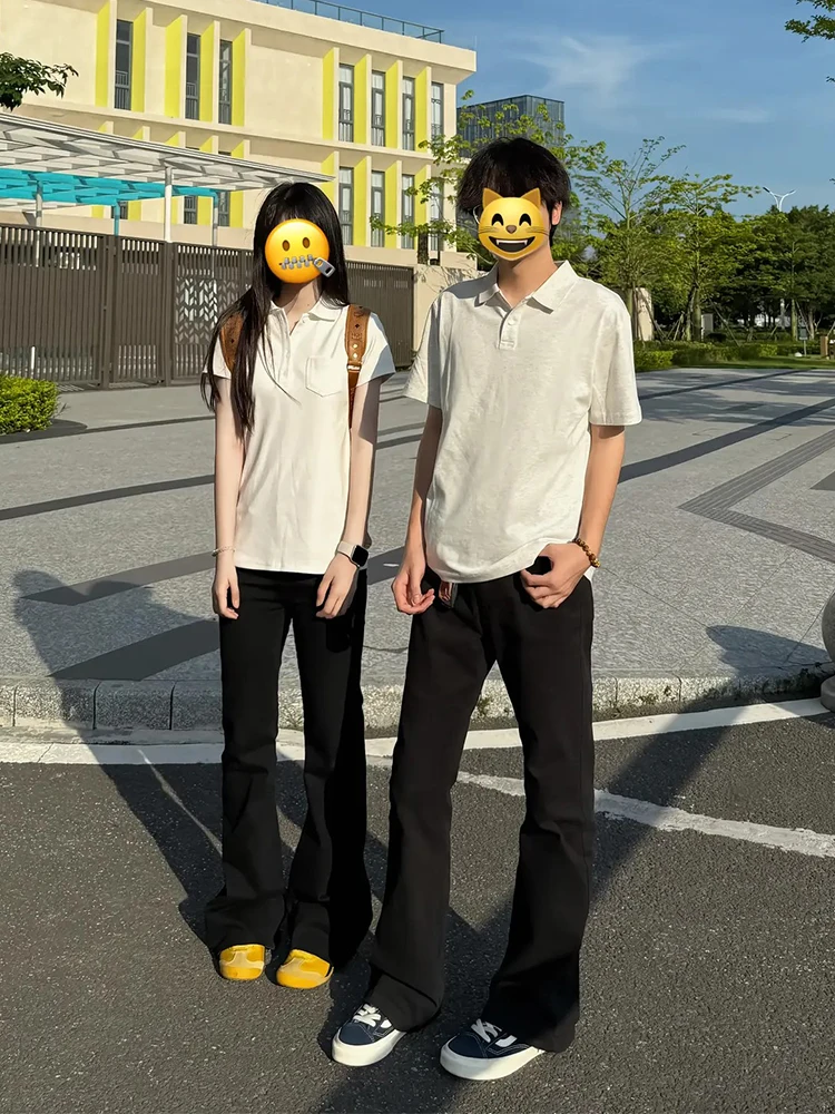 

Bla Slim Fit Straight Leg Jeans Men's Summer Thin Bell Bot American High Street Cleanfit Rise Casual Jeans