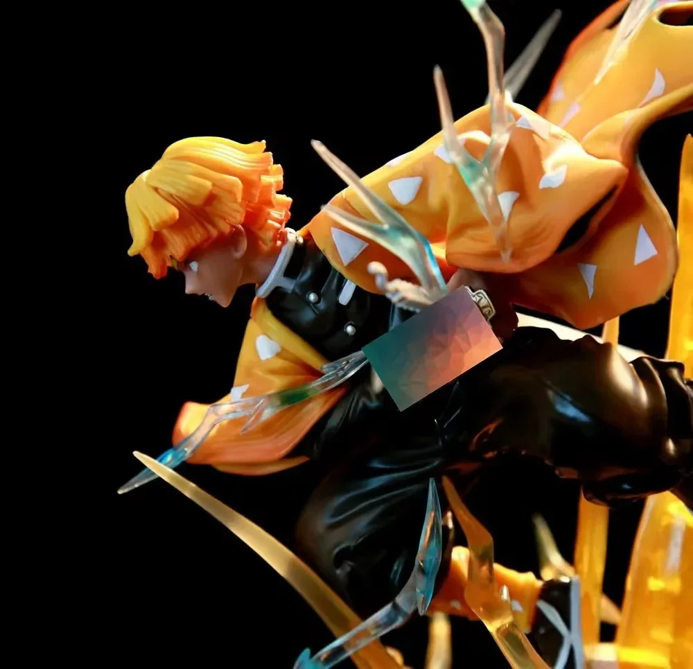 32cm Demon Slayer Kimetsu no Yaiba Agatsuma Zenitsu A thunderbolt flash light Action figure toys doll Christmas gift