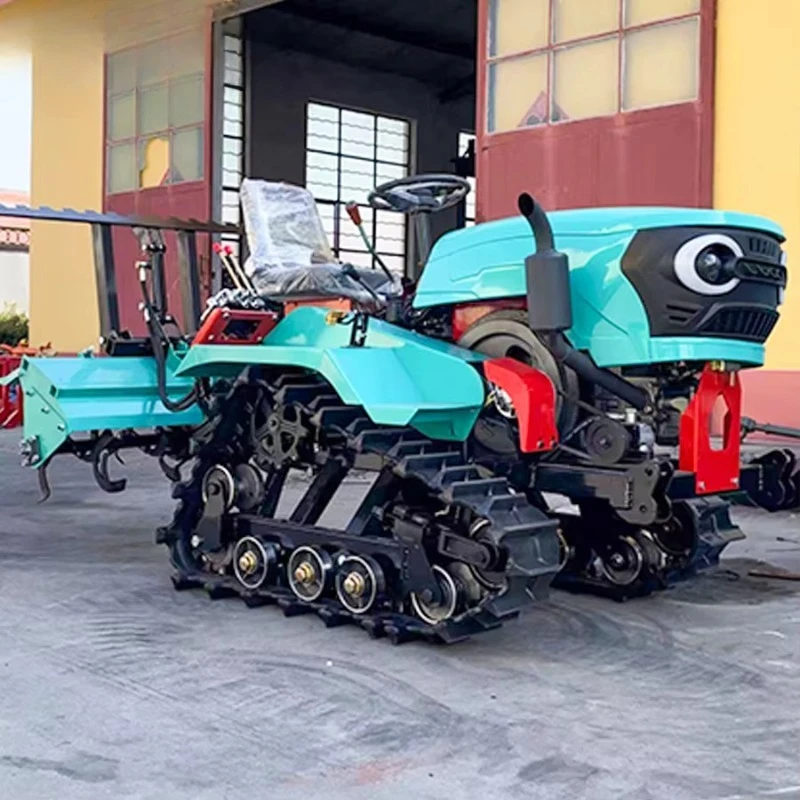 Diesel 25HP 35HP Crawler Rotary Tiller For Small Farm Garden Multi Function Cultivator Plowing Machine Factory Direct Supplier