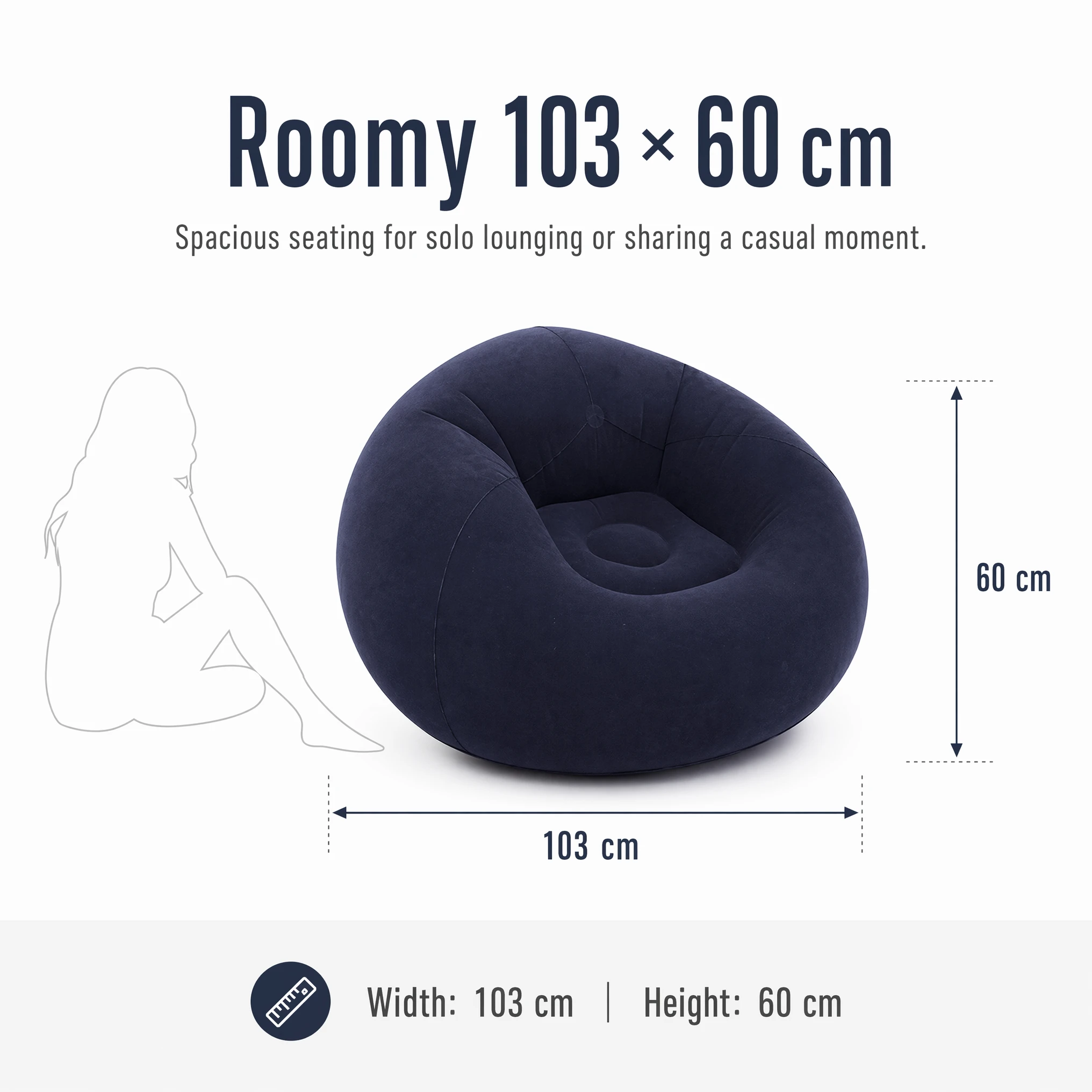 Thickened Flocking PVC Spherical Inflatable Sofa Soft Blow Up Lazy Chair Foldable Portable Air Sofa For Indoor Outdoor Travel